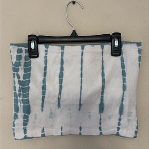 Blue and White Tie-Dye Tube Top